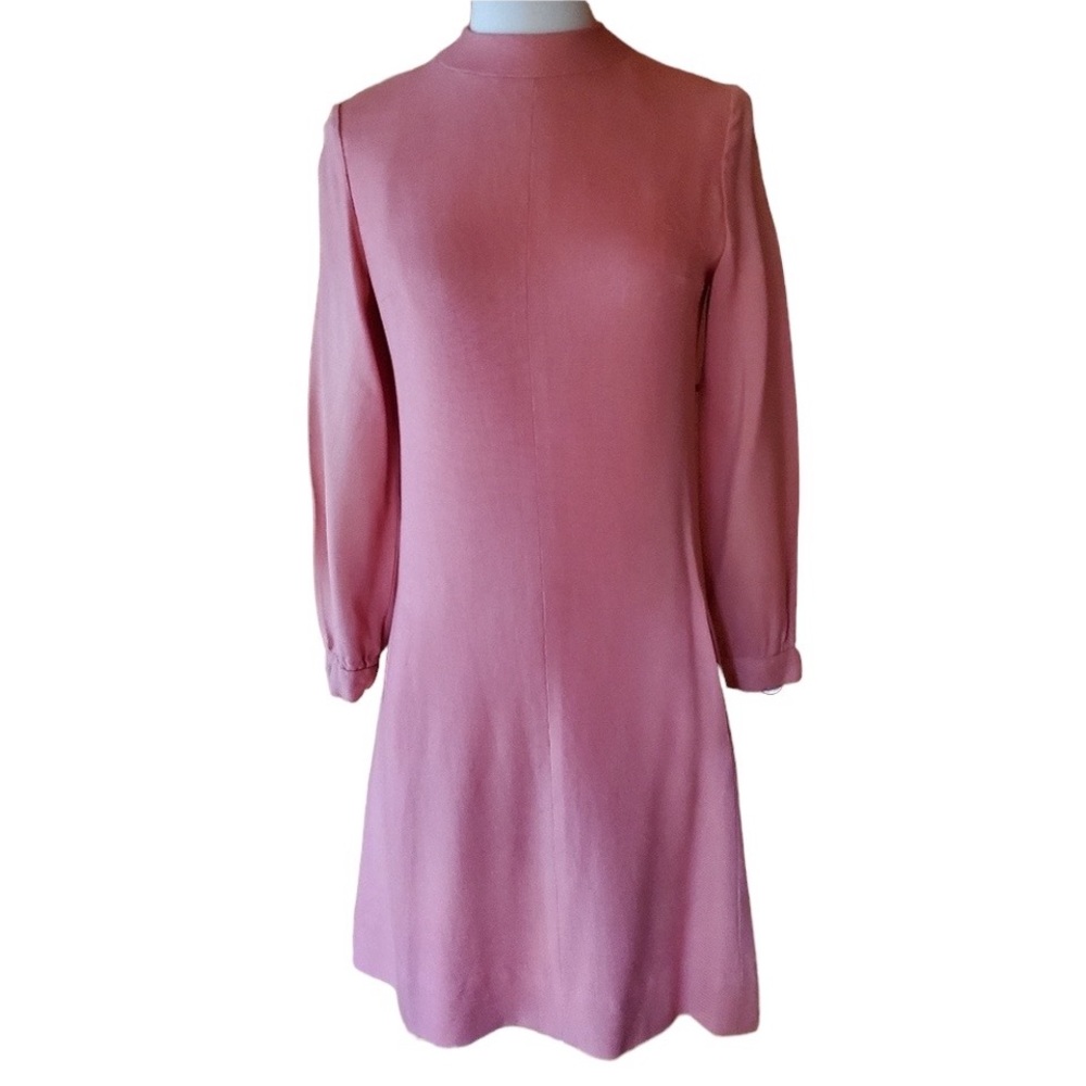 1960s Anne Fogarty Pale Pink Linen Blend Dress